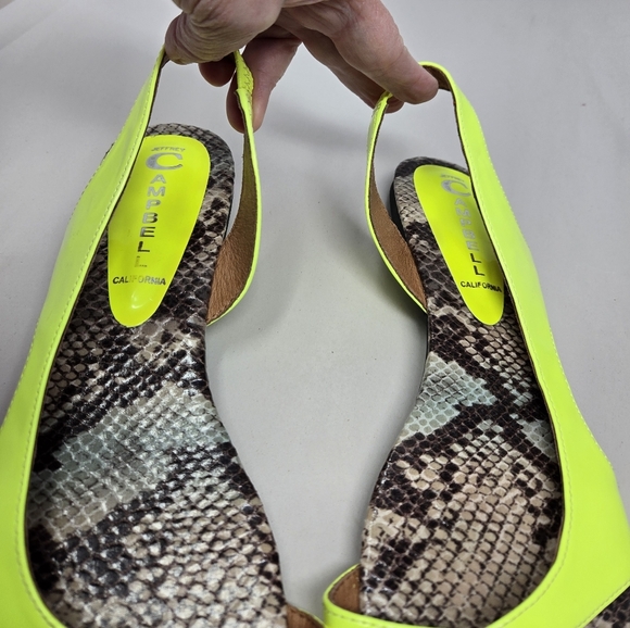 Jeffrey Campbell Womens Sandels Sz 8 Flats Sling Back Thong Toe Bright Yellow - Picture 6 of 12